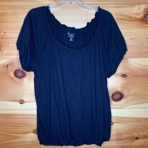 Lane Bryant 22/24 Black Cap Sleeve Blouse